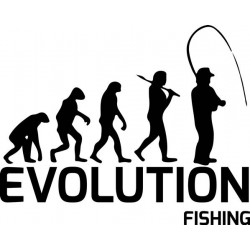 Bavlněné tričko s rybářským potiskem Evoluce fishing